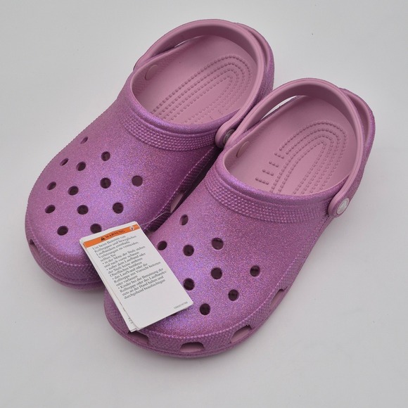 Crocs Classic Clogs Iridescent Glitter Hydrangea Women's Size 9 Shoes Purple - Picture 5 of 12